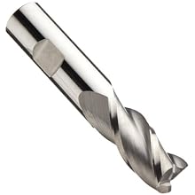Niagara Cutter S335 Carbide End Mill, for Stainless Steel & Titanium, Uncoated (Bright), 3 Flutes, Radiused-Corner End