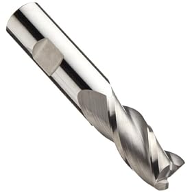 Niagara Cutter S335 Carbide End Mill, for Stainless Steel & Titanium, Uncoated (Bright), 3 Flutes, Radius End, 1" Cutting Length, 3/8" Cutting Diameter