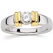 14K Two-Tone Gold Diamond Solitaire Engagement Ring - 0.50 Ct.