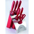 Rockingham Forge Essentials 7pc Knife Block - Red