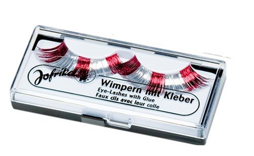 Rubies Jofrika 718812 - Fan Wimpern rot / wei&szlig;