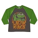 Sesame Street - Oscar Rulez Toddler Baseball Tee by Junk Food