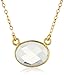 Amazon Essentials Gold-Plated Sterling Silver Gemstone Pendant Necklace, 18