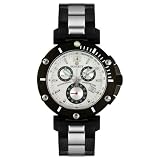 Burett Mens B4203LSSF Continent Collection Black and Stainless Steel Chronograph Diver Watch by Burett