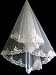 1t White Beautiful Fingertip Length Wedding Veils with Lace Applique Edge -W05