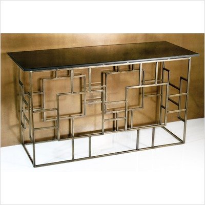 Interlude Home Mayfair Marble Top Console Table in Antique Brass A135012