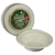 Stalkmarket 100% Compostable Sugar Cane Fiber Heavy Duty Tableware Retail Packs, 11.5 Ounce Bowl, 25-Count (Pack of 12 per case)