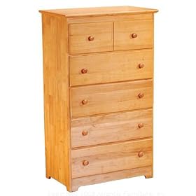 48H Chest with Five Drawers Windsor Style Natural Maple Finish by Atlantic Furniture