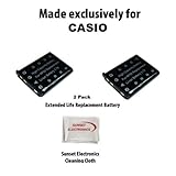 2 Pack Li-Ion Extended Life Replacement Battery Pack For The Casio NP-80 NP ....