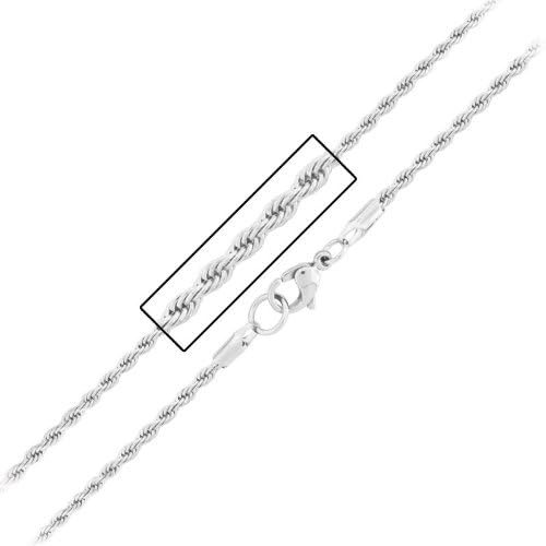 French Rope 304 Stainless Steel Chain, 3.7mm Necklaces