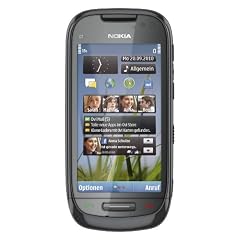 Nokia C7-00 Smartphone (8.89cm (3.5 Zoll) Touchscreen, 8MP Kamera, 8GB Interner Speicher, GPS, Ovi Karten) charcoal black