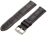 Hadley-Roma Men's MS2021RA-200 20-mm Black Genuine Alligator Leather Watch Strap
