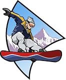 Wallmonkeys Peel and Stick Wall Decals - Snowboard Logo - Colors - Removable Graphic