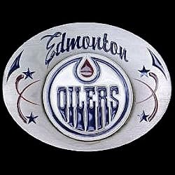 Edmonton Oilers Enameled Belt Buckle - NHL Hockey Fan Shop Sports Team Merchandise