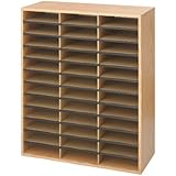 Safco Products 9403MO Literature Organizer Wood/Corrugated, 36 Compartment, Medium Oak