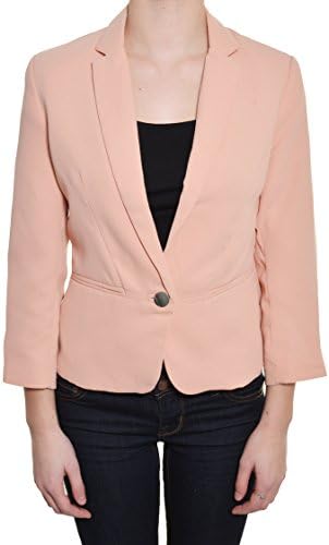 Blush Single Button Tailored Blazer (Blush, Medium)