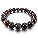 Men,Women's 10mm 12mm Bracelet Link Wrist Energy Stone Agate Brown Buddha Mala Beads Elastic