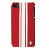 TREXTA iPhone4/4S対応 本革製カバー SNAP ON COVER 3WHITE ON RED SOCI4-3WHONRE トレクスタ