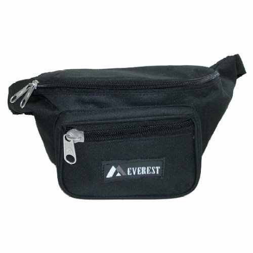 Medium Size Fabric Waist Pack (Black)