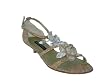 BEVERLY FELDMAN Tianna Beaded Cork Shoes in Gold BEVERLY FELDMAN Tianna Beaded Cork Shoes in Gold
