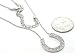 Trendy Lucky ICE Crystal Horseshoe Charm Necklace Silver Tone