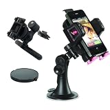 Skiva StrongMount M1 Universal Car Holder/Mount for iPhone 4, 4S, 3G & 3Gs, BlackBerry Torch, HTC EVO, DROID, Samsung Galaxy s2, EPIC on Windshield, Dashboard & AC Vent