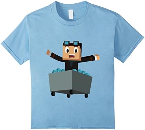 Kids The Diamond Minecart Youtuber T-Shirt for Kids 8 Baby Blue