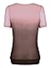 Messic Women`s Short Sleeve Front Preated Ombre Casual Blouse Top