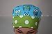 Surgical Scrub Hat Cap Pixie Blue White Green Owls Dots
