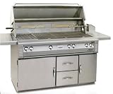 Alfresco Classic 56 Inch Sear Zone Natural Gas Grill On Refrigerated Cart