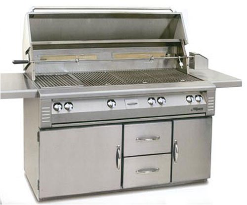 Alfresco Classic 56 Inch Sear Zone Natural Gas Grill On Refrigerated Cart
