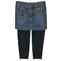 Girls Yes Skirt with Leggings- Acid Wash
