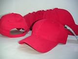 12 New Plain Red Buckle Golf Wholesale Hats