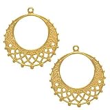 Gold Plate 25mm Hoops For Chandelier Earrings 5 Pair