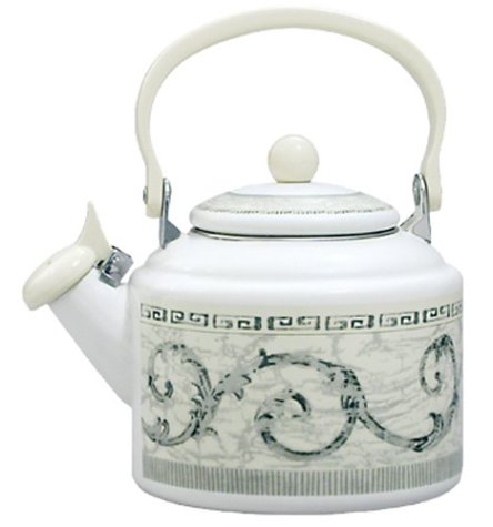 "Johnson Brothers Acanthus 2-3/4-Quart Enamel-on-Steel Whistling Tea Kettle, Cream" "Johnson Brothers Acanthus 2-3/4-Quart Enamel-on-Steel Whistling Tea Kettle, Cream"