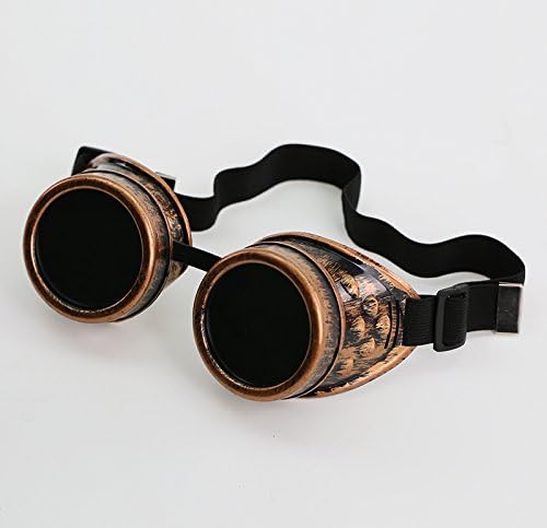 High Quality Vintage 50mm Black Lens Steampunk Glasses Sport Cycling Goggles Aviator Hippie Glasses Oculos Musulino Bike Gear (red bronze)