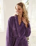 Produkt-Bild: Morgenstern, Bademantel Stefanie mit Schalkragen aus Microfaser f&uuml;r Damen, Gr&ouml;&szlig;e M, lila