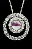 Collegiate Circle Pendant Charm with 18 Sterling Silver Chain Ole Miss University of Mississippi Rebels