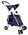 Kyjen Outward Hound Walk 'n Roll Pet Stroller, Navy Blue