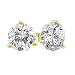 18k Yellow Gold Round Basket Setting 3-Prong Diamond Stud Earrings (1/2 cttw, G-H Color, SI1- SI2 Clarity)