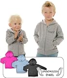 Baby/Kids Hoodie Sweatjacke mit Kaputze mit Druck UNSCHULDSENGEL (Gr. 76/86) (Farbe hellblau)