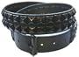 PUNK/ROCK/EMO Black Double Row Pyramid Studded Leather Belt with Black Studs ON SALE THIS WEEK ONLY