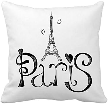 Eiffel Tower Paris Home Decor Throw Pillow Case Cushion Cover Cotton Polyester 18"x18"
