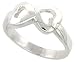 3/8 (9 mm) Sterling Silver High Polished Ring w/ 2 Heart Cut-Outs