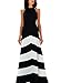 Anni Coco® Women's Classy Halter Black White Striped Party Evening Maxi Dresses