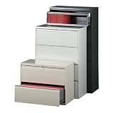 5 Drawer File, w/ Binder Storage,36x19-1/4x67,Charcoal