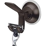 InterDesign Classico Bathroom Shower Suction Hook/Razor Holder, Bronze