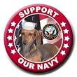 Dachshund Navy Support Pin Badge 1