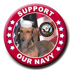 Dachshund Navy Support Pin Badge 1