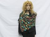 SHAWLS / STOLE- CASHMERE PASHMINA WRAP WITH ALL OVER CREWEL EMBROIDERY